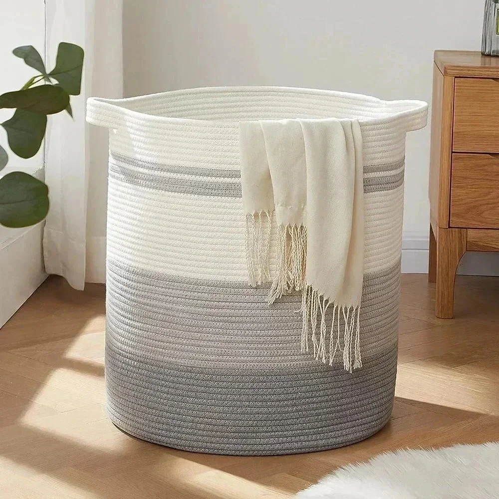 Lux Laundry Baskets Hamper with Handles,Decorative Basket for Living room,Woven